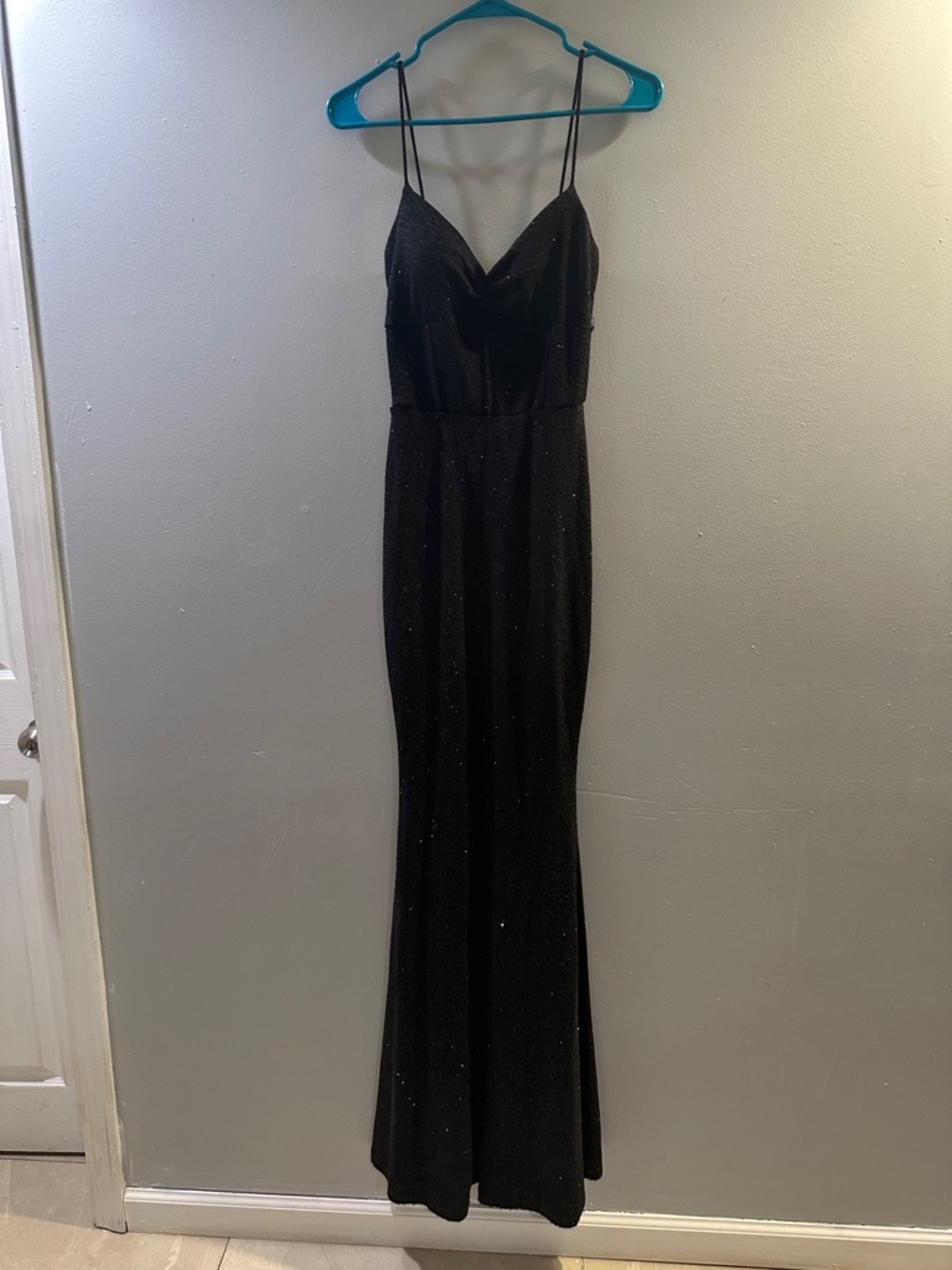 Windsor Black Sparkle Cowl Neck Maxi Dress